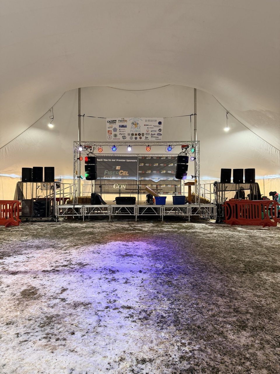 DJ Steven Share stage setup at the Special Olympics Polar Plunge