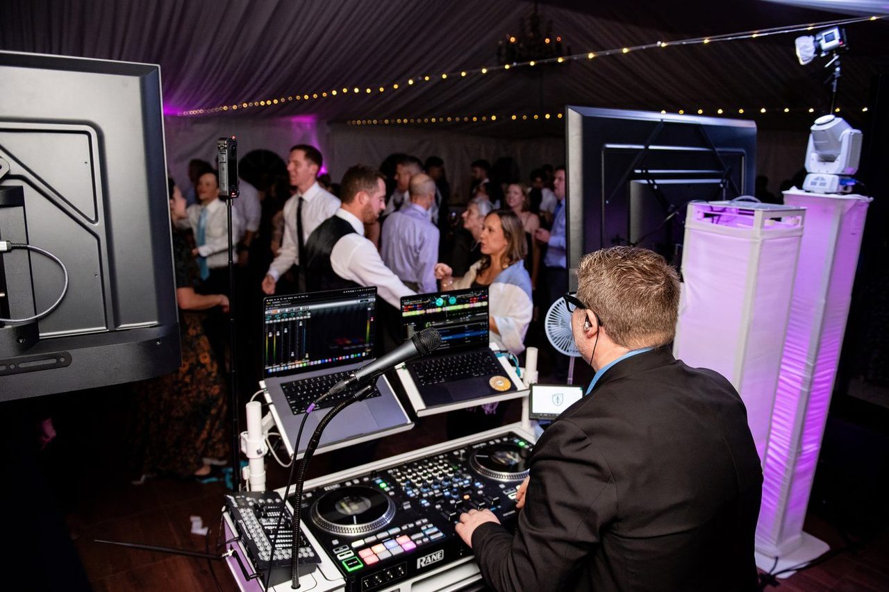 Full dance floor at a wedding reception